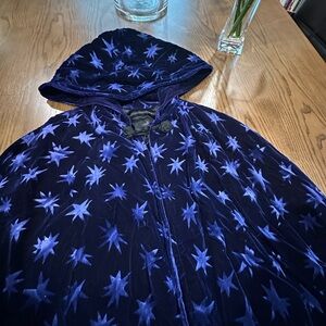 Midnight Blue Starry Velvet Cape